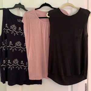 3 Ann Taylor Loft Tops size large